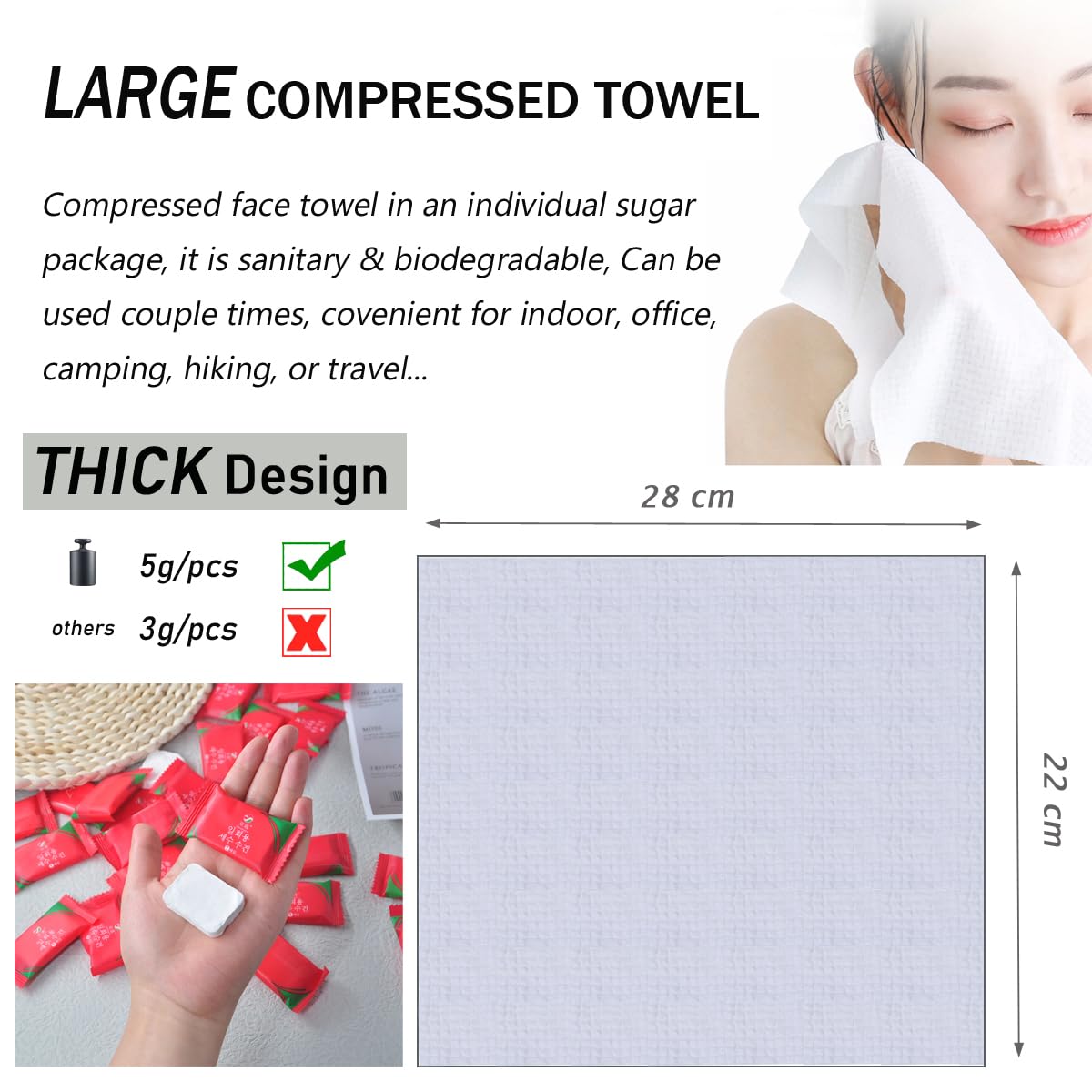 7Pcs/14Pcs Disposable Washcloth Travel Towel Thickened Face Towel Face Wipe Compressed Towel Portable Non-woven Items For Hotels - 15