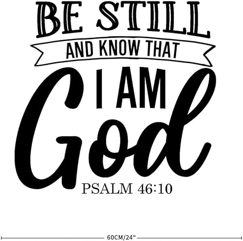 Miniatura 4 de Adhesivo adhesivo para pared, con texto en inglés «Be Still and Know What I Am God», calcomanías de vinilo con citas motivacionales, escritura