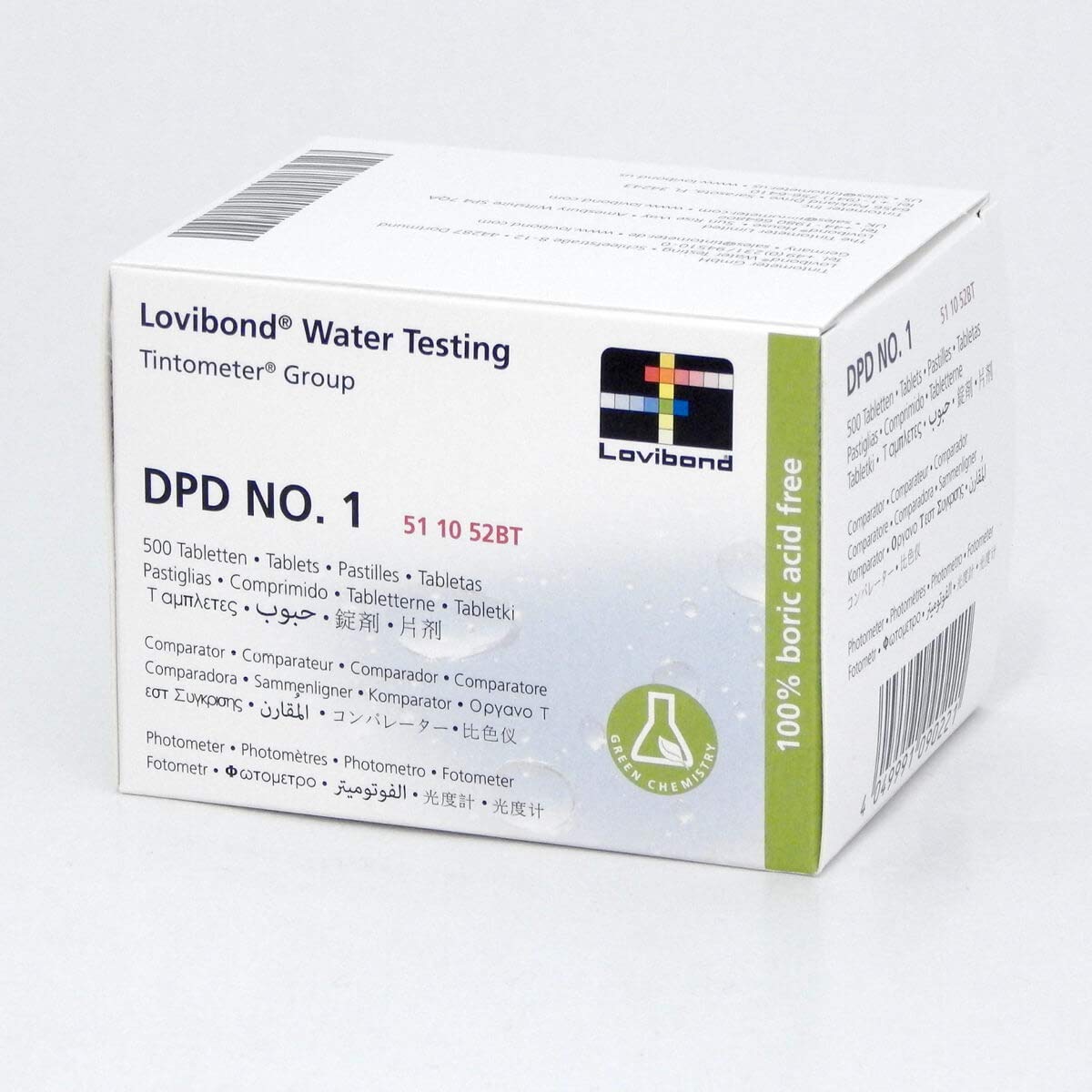 DPD No.1 Water Testing Tablets 511051BT - 500 Tablets/Packet | Swimming Pool Water Testing | Chlorine Test | Water Treatment | Reagent Tablets | Chlorine Reagent