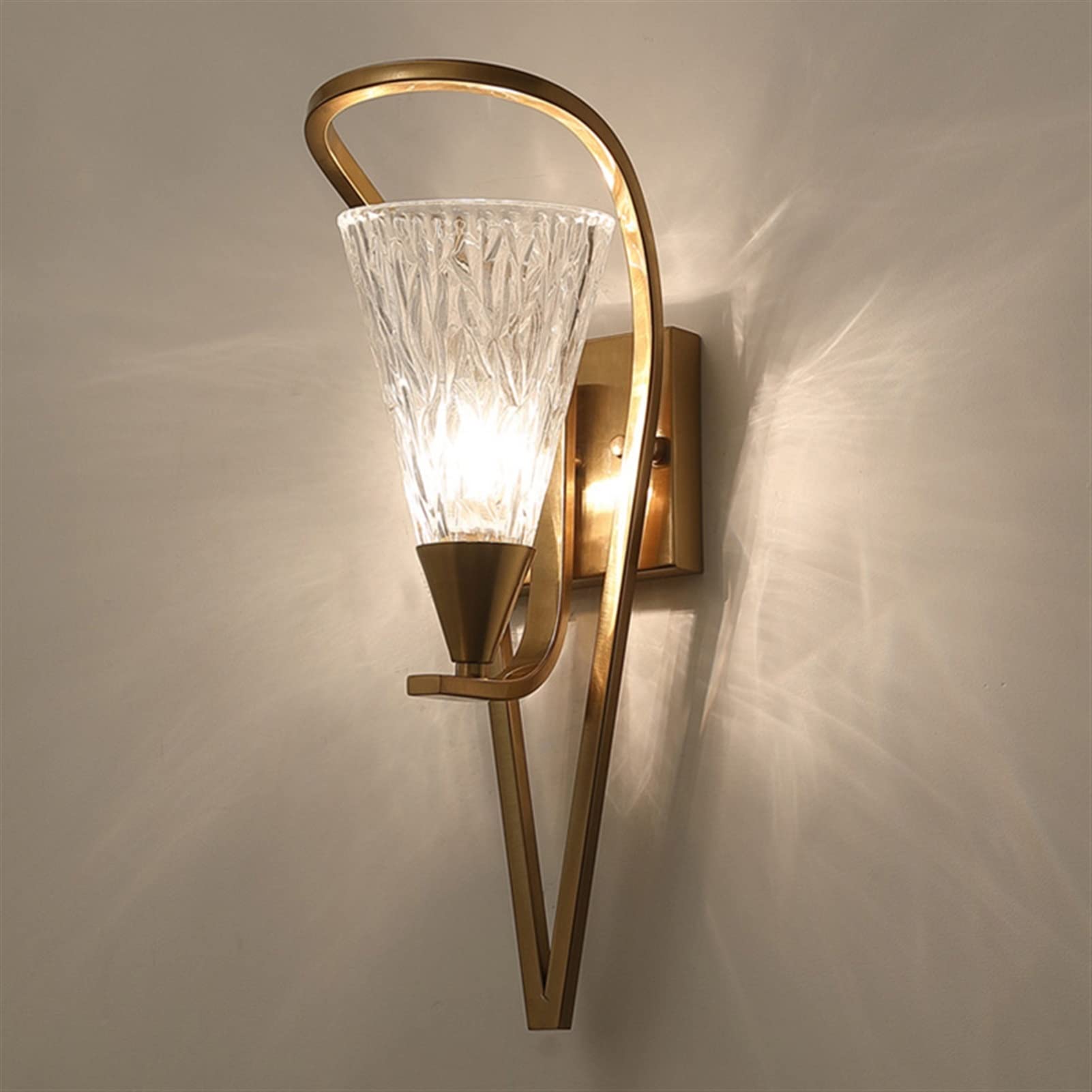 MYUYEE Living Room Chaner Crystal Leaves Wall Lamp Porch Aisle Post-Living Room Bedroom Bedside Background Decoratlight, Chaners Chaner Light (Warm Light 16 * 46Cm)