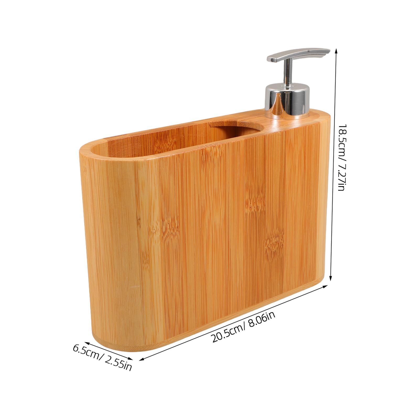 Dispensador de Jabón Recargable de Madera Ovalado Diseño Elegante para Baño y Uso Hogar, Multifuncional y Reutilizable