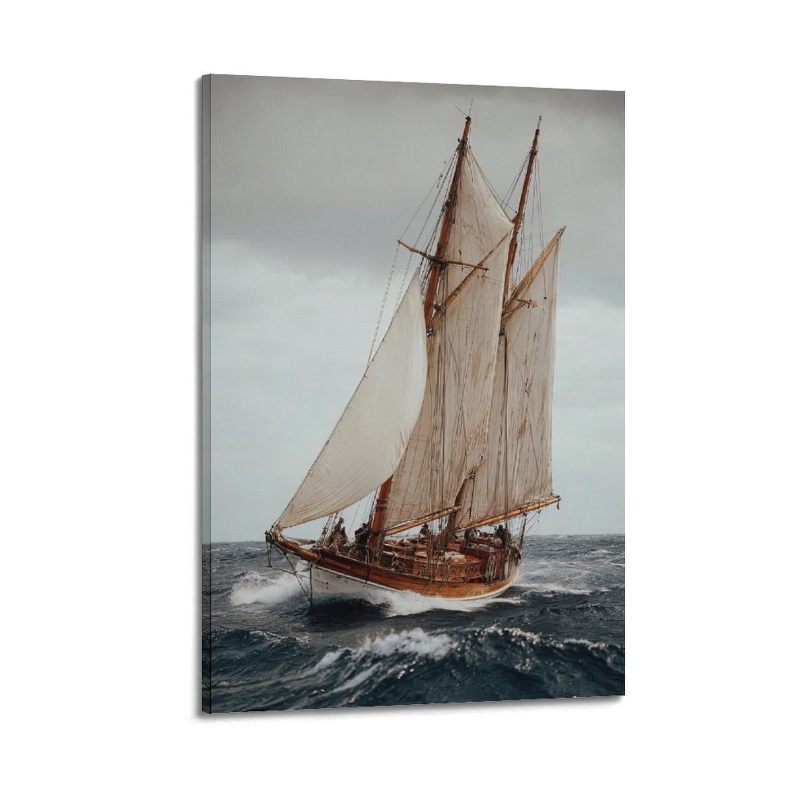 OKAHYS Vintage Sailboat Navigation Poster Decorative Painting Canvas Wall Artworks Picture 20x30inch(50x75cm)