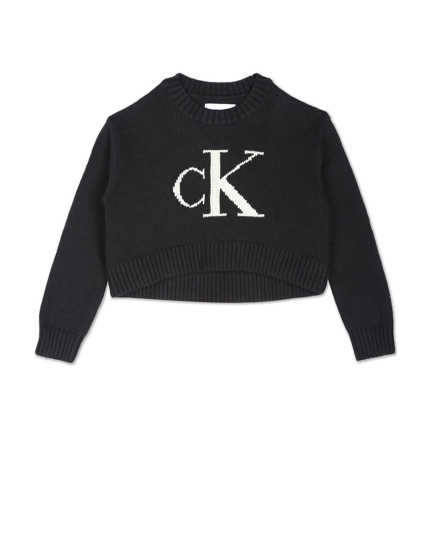Calvin Klein Girls Brand Logo Crew Neck Sweater-picture-29