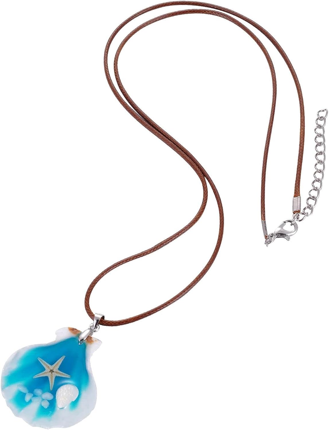 FM FM42 Natural Seashell Shell Scallop Conch Pendant Necklace (Style 8) FN4250: Clothing, Shoes & Jewelry