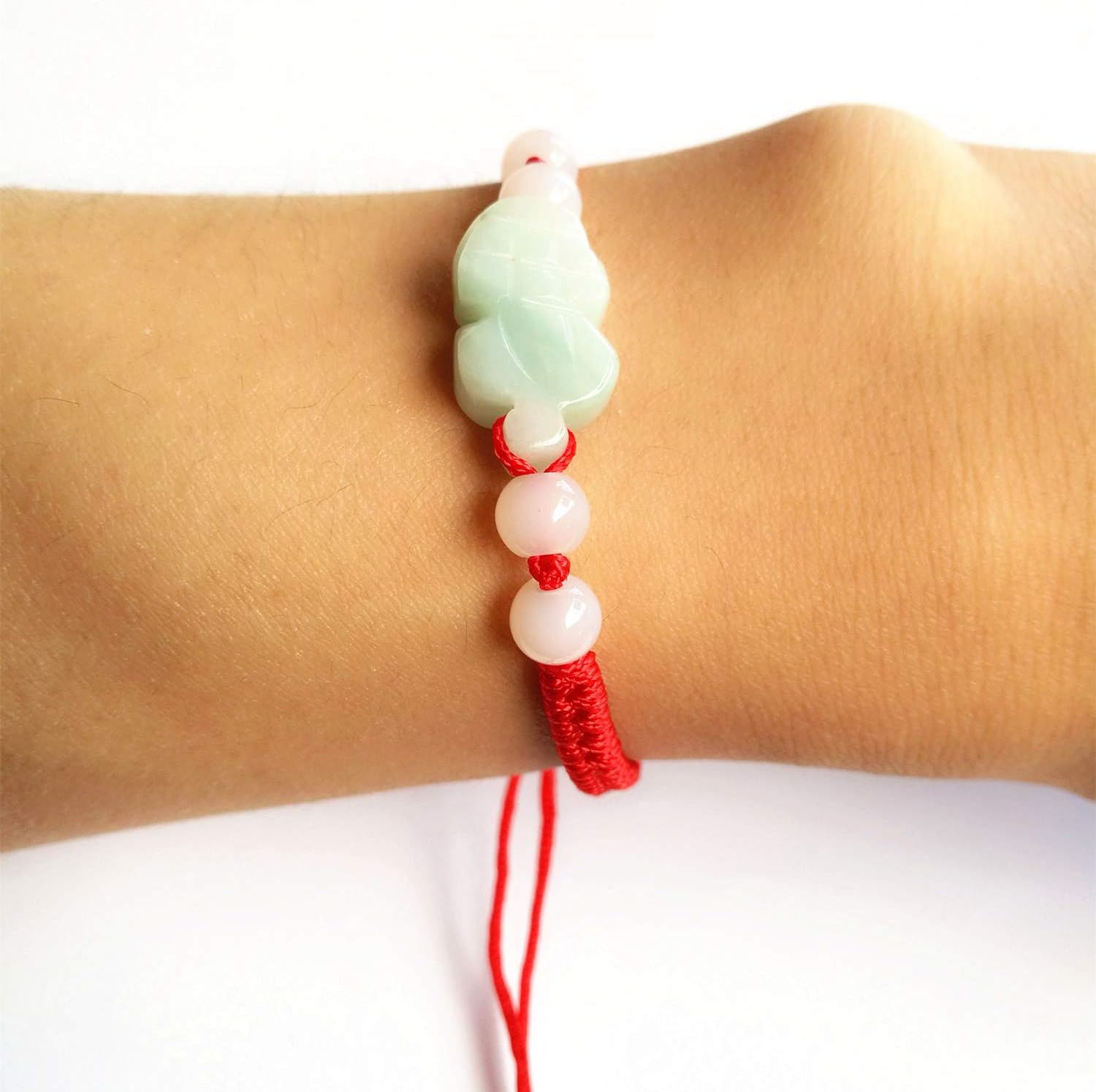 MANRUO The Best Feng Shui Red String Bracelet with Color Jade Pi Xiu/Pi Yao Bead Lucky Wealthy Amulet Brecelet Jewelry - Image 6
