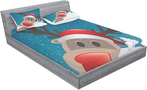 Miniatura 452 de Ambesonne Juego de sábanas bajeras y fundas de almohada occidentales, sombrero de vaquero con temática del salvaje oeste y cuerda de ganadería vieja