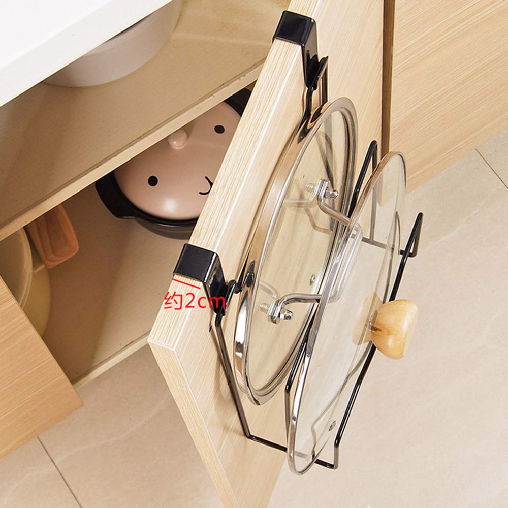 Support de planche à découper, panier de rangement sous étagère – Organiseur de placard en acier inoxydable pour couvercles de casseroles, planches à
