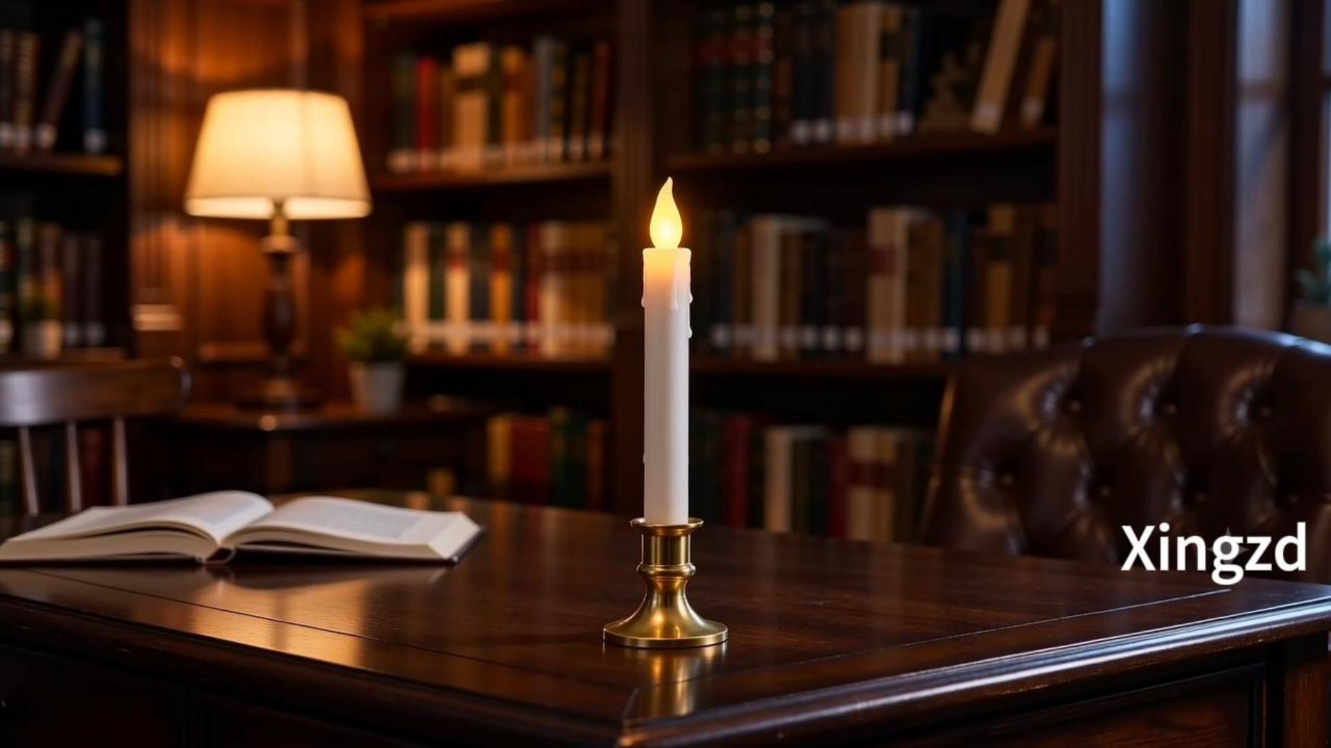 Image of 4PK 7.75 inch Battery Operated LED Window Candles with 6-18H ON /Off Timer