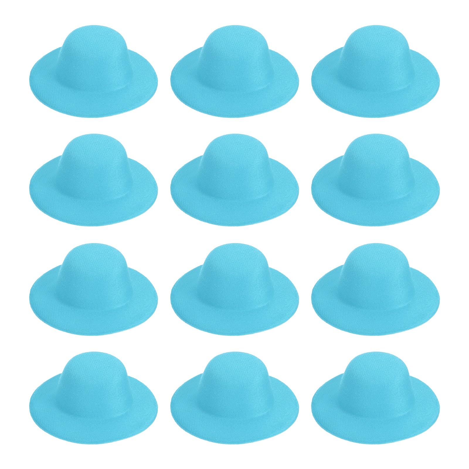PATIKIL 4 Inch Mini Formal Hats, 12 Pcs Miniature Doll Hats Mini Top Hat for Crafts Hair Accessories Decorate Doll Snowman, Lake Blue