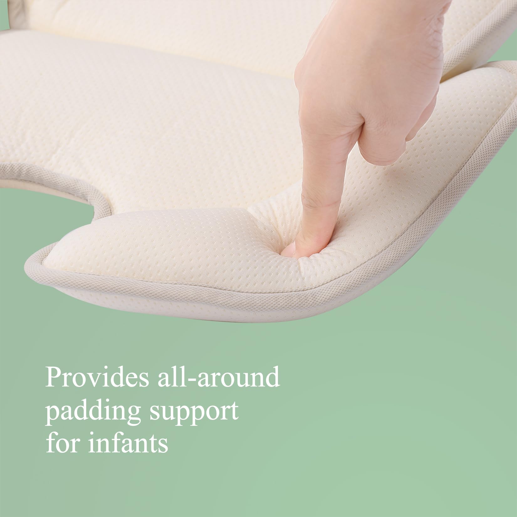 Innokids Relleno para Asiento de Coche Infantil, Almohada de Apoyo para la Cabeza y el Cuerpo para recién Nacidos, Apto para sillas de Coche y cochecitos (Blanco Crema)