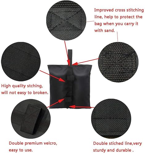 Miniatura 10 de CACTIYE Bolsas de peso para tienda de campaña desplegable, bolsas de arena, pesas para piernas para refugio solar instantáneo al aire libre, patas