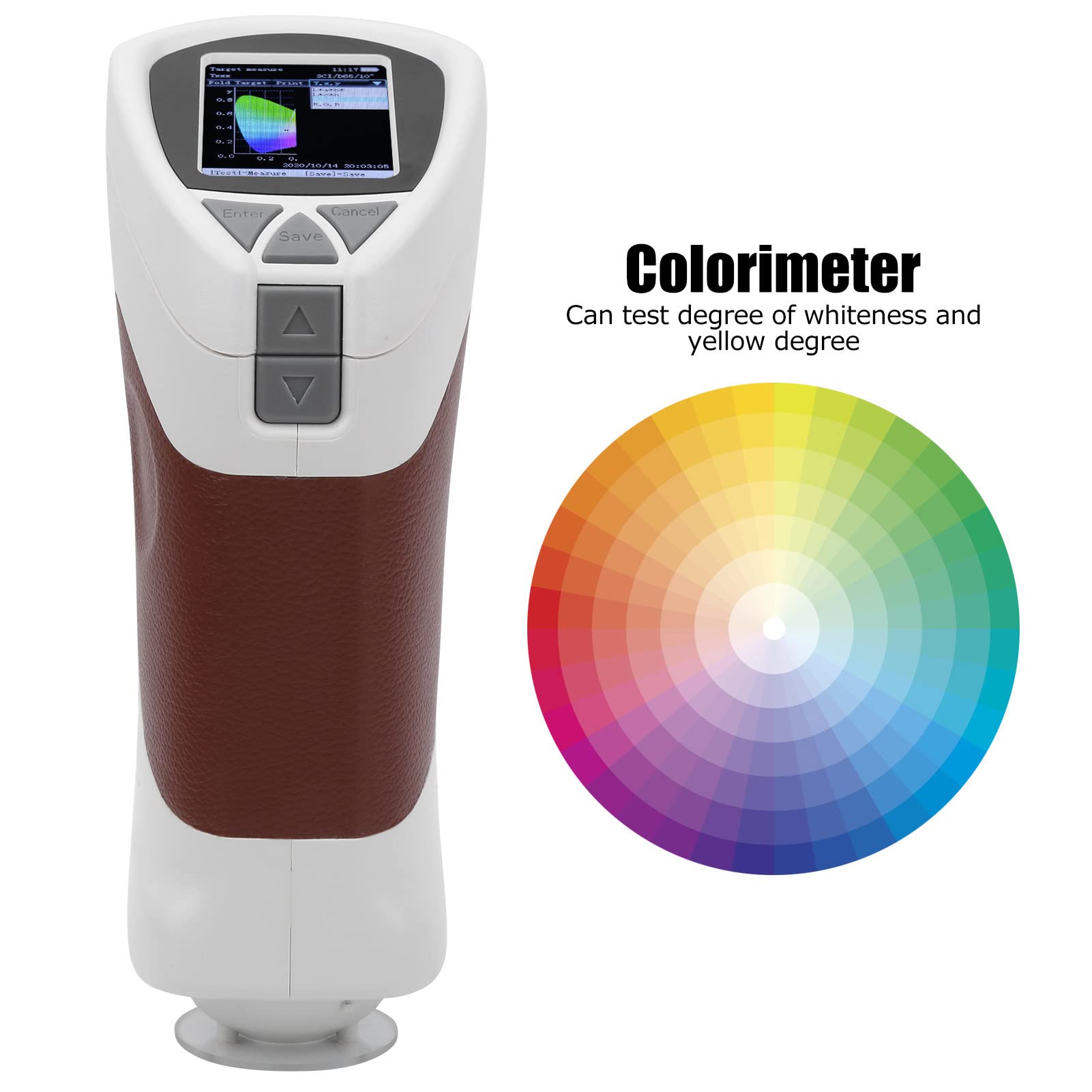 Farbmessgerät, CS-10 8MM ABS Hochpräzises Digitales Colorimeter, Tragbares Color Reader, Farbfächer Digital Bestimmen und Identifizieren für Kunststofftüchern Pulvern