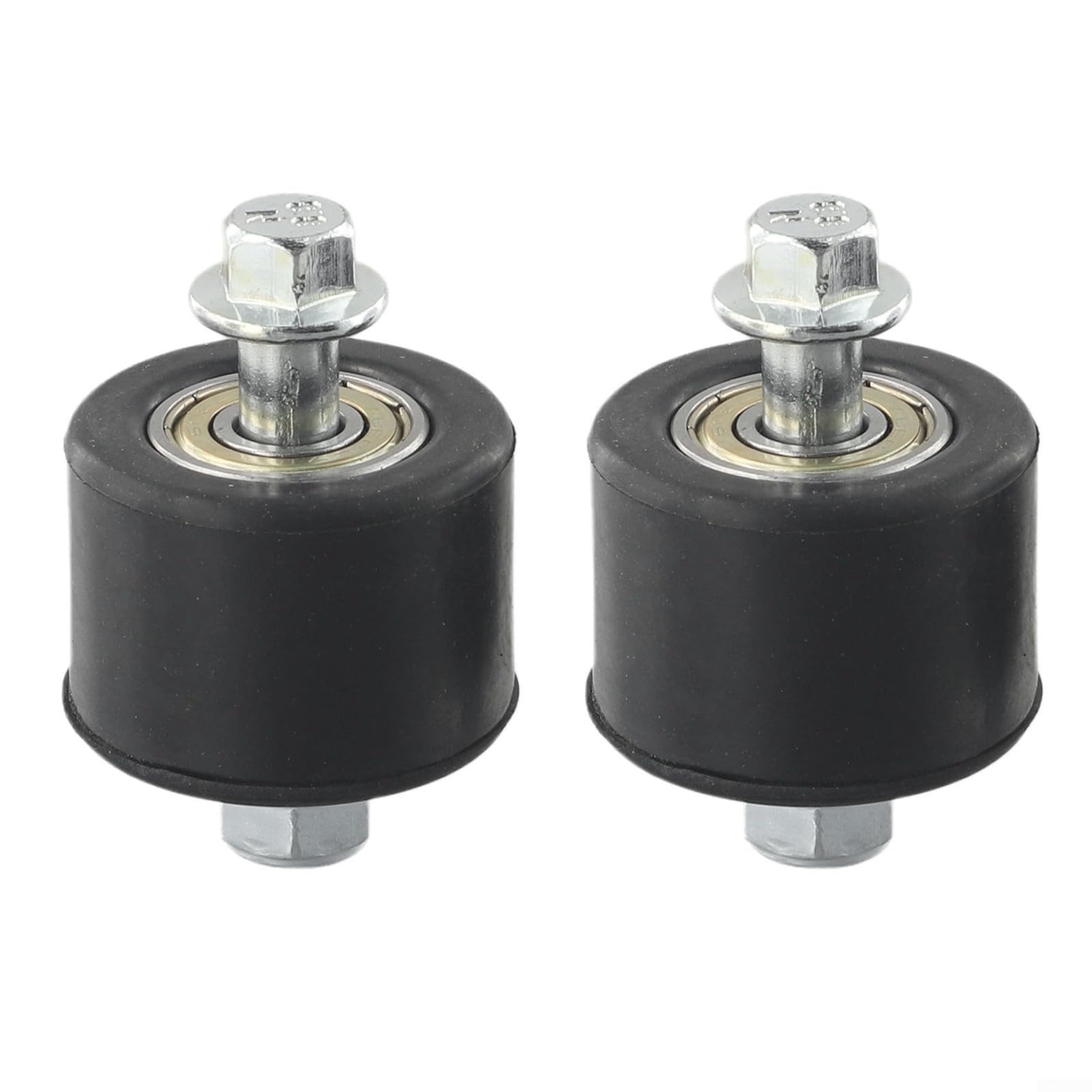 2 rodillos de cadena de motocicleta de 8 mm para YFM350 YFZ350 para BANSHEE, rueda guía superior inferior con pernos y juntas, material de goma, color negro