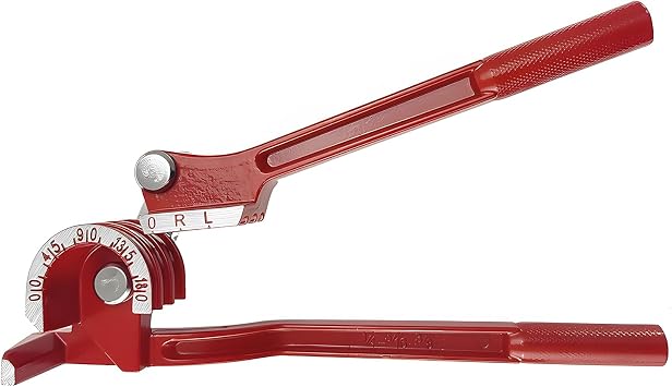 3-in-1 6-8-10mm Manual Pipe Bender 180  Tube Bending Tool   Compatible with 1/4'' 5/16'' 3/8'' Flexible Pipes, Heavy Duty Copper Pipe Bender for ACR Refrigeration, Aluminium & BrassRed