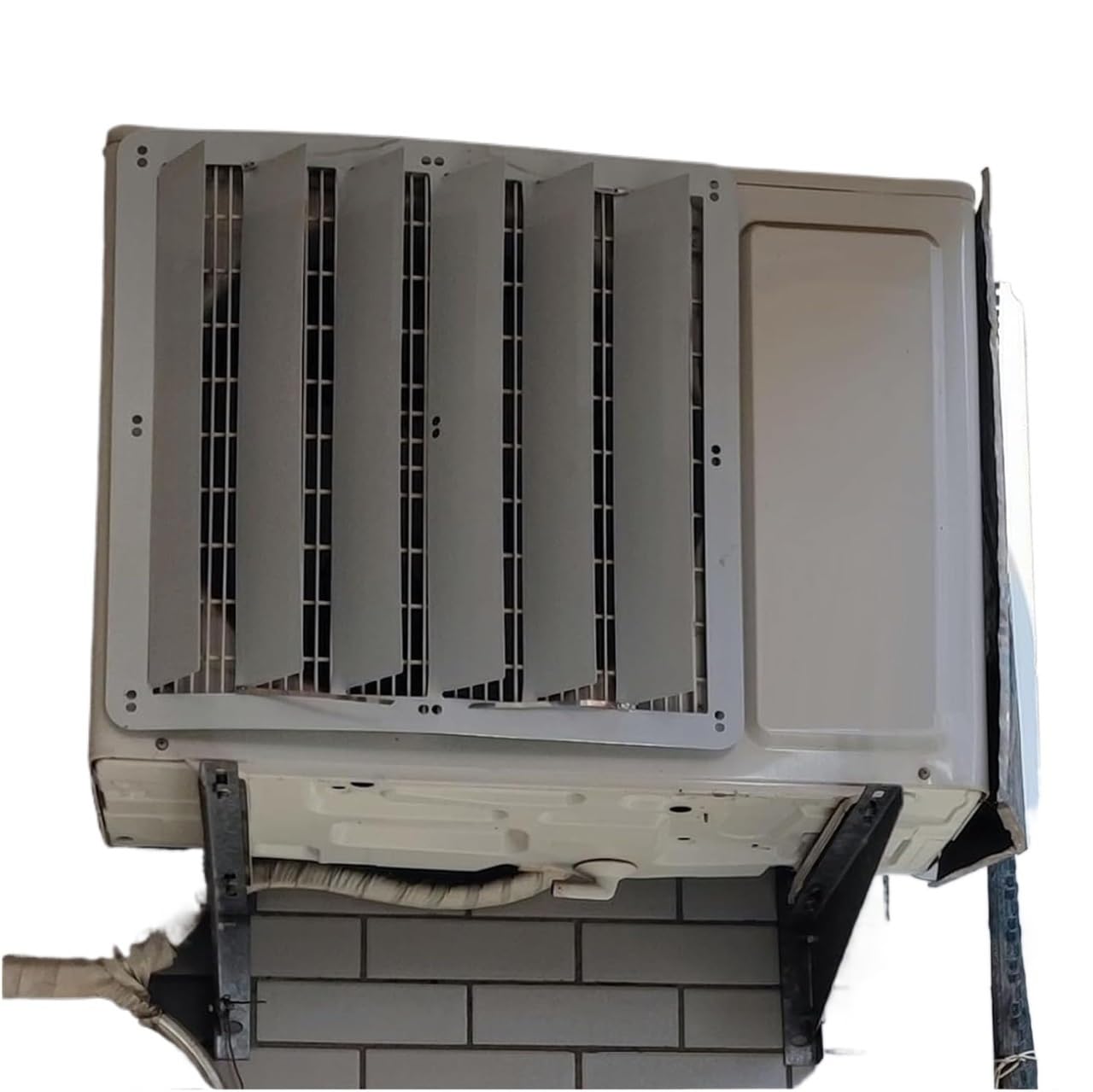 AVkgwrtb Stainless Steel Ac Vent Deflector, Outdoor Heat Pump AC Deflector Condenser Vent Grille 43-60cm(48cm/18.9in)