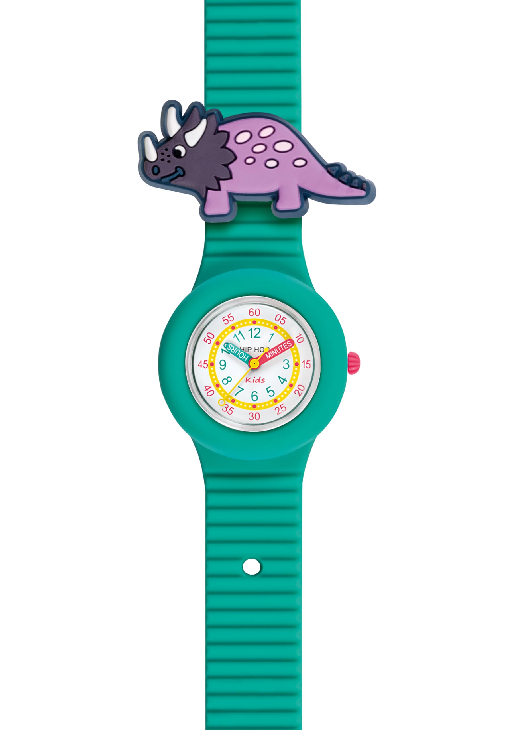 HIP HOP, PINTASTIC Kollektion, Kinderuhr, Quarzuhrwerk, Gehäuse 32 mm, wasserdicht, Armband aus hypoallergenem Silikon, mit 5 dekorativen Elementen zum Thema inklusive, Geschenkidee