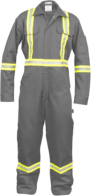 Just In Trend Safety Hi Vis Coverall with Leg Zipper – 100% Cotton, 7 oz