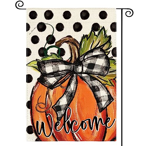 Drapeau de jardin automne citrouille double face déco Thanksgiving