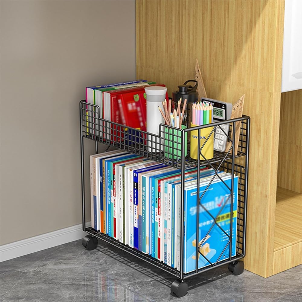 Carrello portadocumenti con ruote bloccabili e cartelle sospese, per casa e ufficio, con 3 cassetti