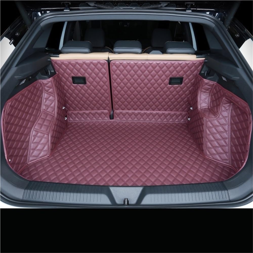 Per Per ID4 2021-2022 | Veicolo Bagagliaio Tappetini Bagagliaio Custom Auto Waterproof PU Accesorios(Wine red)