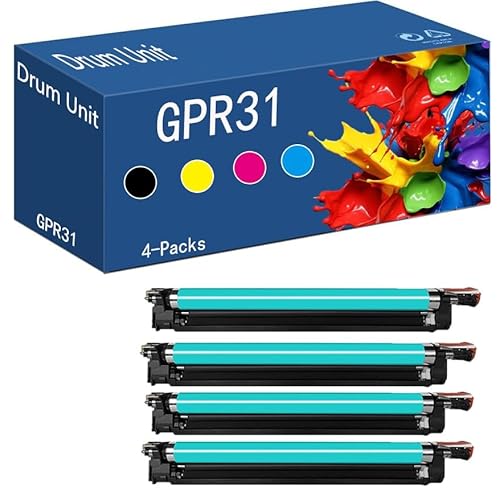 Sufeasdf GPR31 Drum Unit for Canon imageRUNNER Advance C5030 C5035 C5235 C5235A C5240 C5240A Replacement for GPR-31 Printer Black Color High Yield 80000 Pages(Colors 4 Pack)