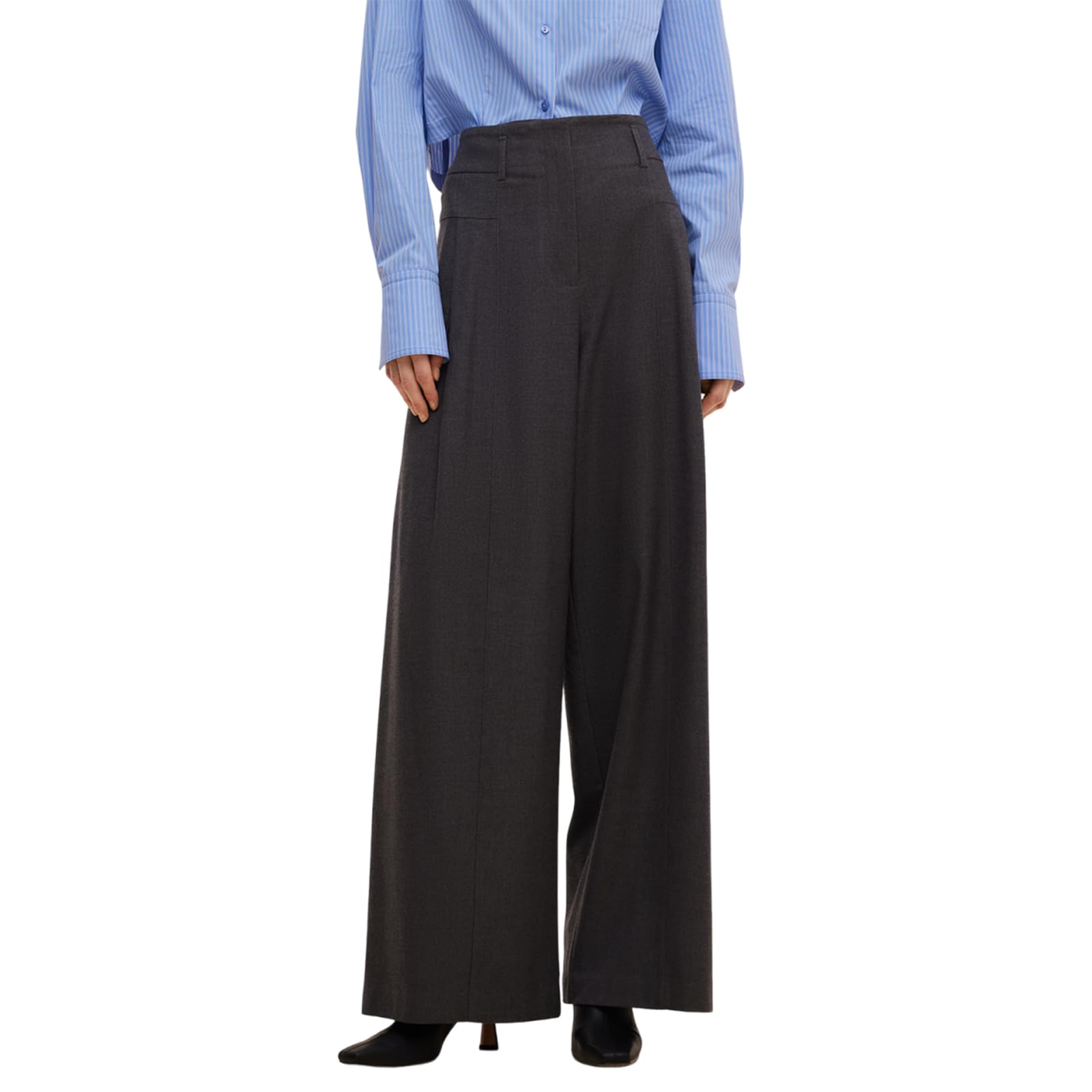 GOELIA Womens 2025 Fall Wide Leg Wool Pants High Waisted Seamless Dress Pants