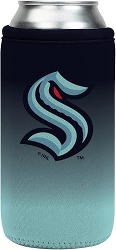 Sok It Can Sok Funda aislante de neopreno reutilizable para latas de soda, pop, cerveza, seltzer (NHL Seattle Kraken Ombre, 16 onzas para latas)