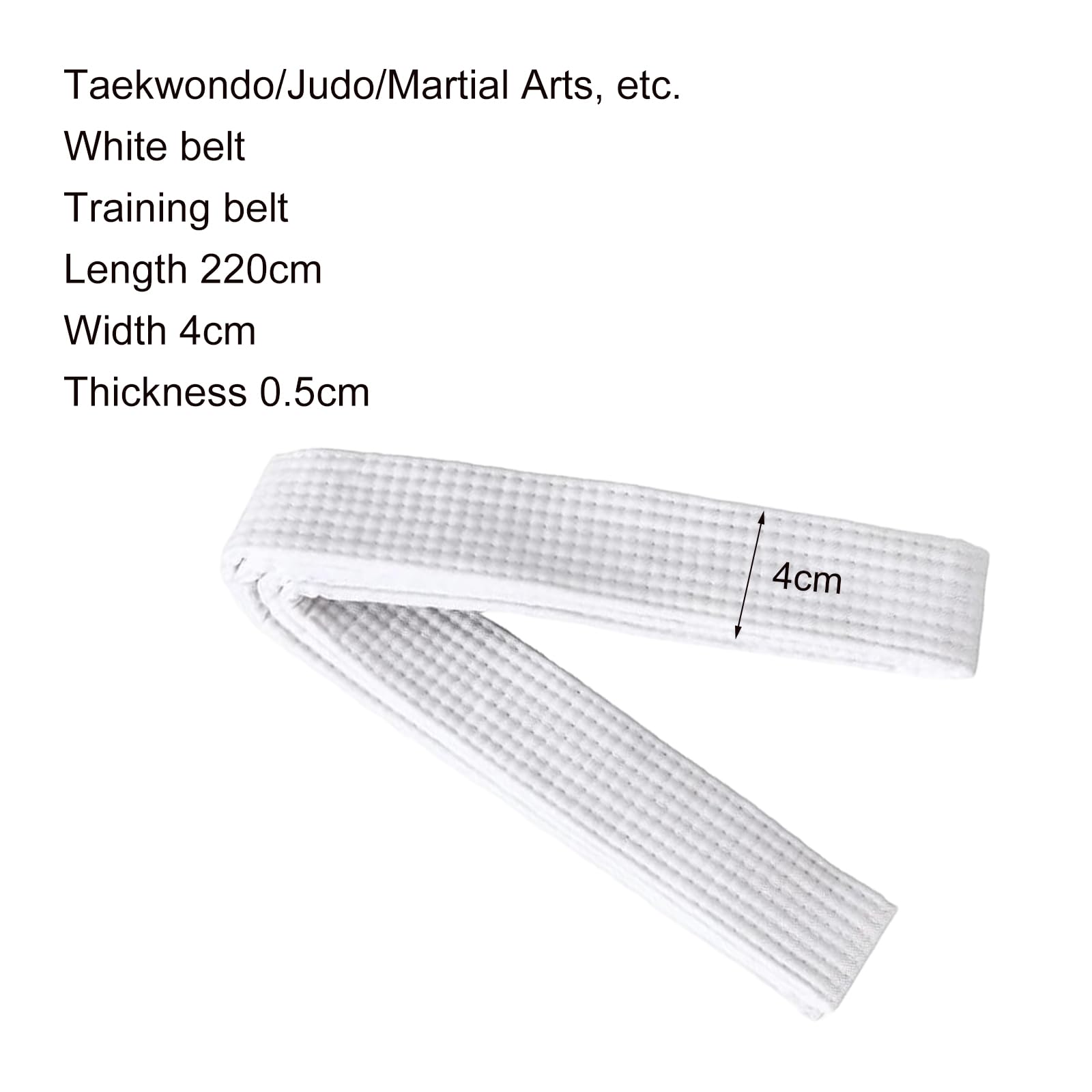2 Cinturón de Judo 4*220CM Judo Karate Deportes Artes Marciales Cinturón 100% Algodón Cinturón de Artes Taekwondo Profesional Aikido Cinturón de Tela Gruesa Cinturón de Taekwondo Blanco Entrenamiento