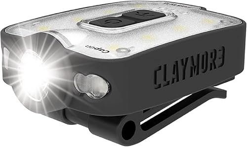 Miniatura 11 de Claymore Capon 40B Tostado Luz de Clip para Gorra – Linterna Frontal LED Recargable USB-C de 230LM | 3 Modos de Luz, Haz Ajustable de 180°, IP54 90B