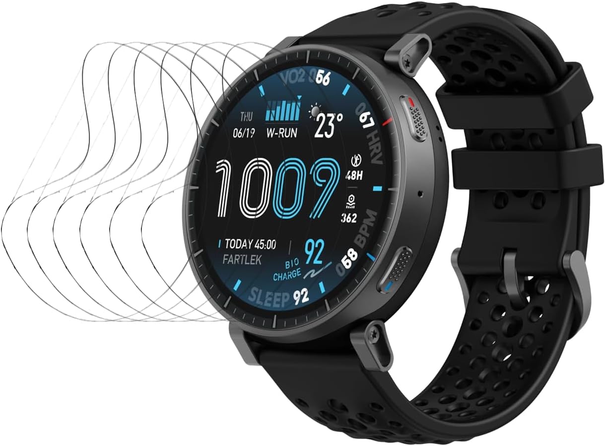 5Pcs Hydrogel Film Screen Protector Compatible With Amazfit Active Max Smart Watch 1.5" Smartwatch Soft HD Clear TPU Film Touch Sensitive, Self-Healing, Anti-Scratch, Ultra-Thin, Easy Installation