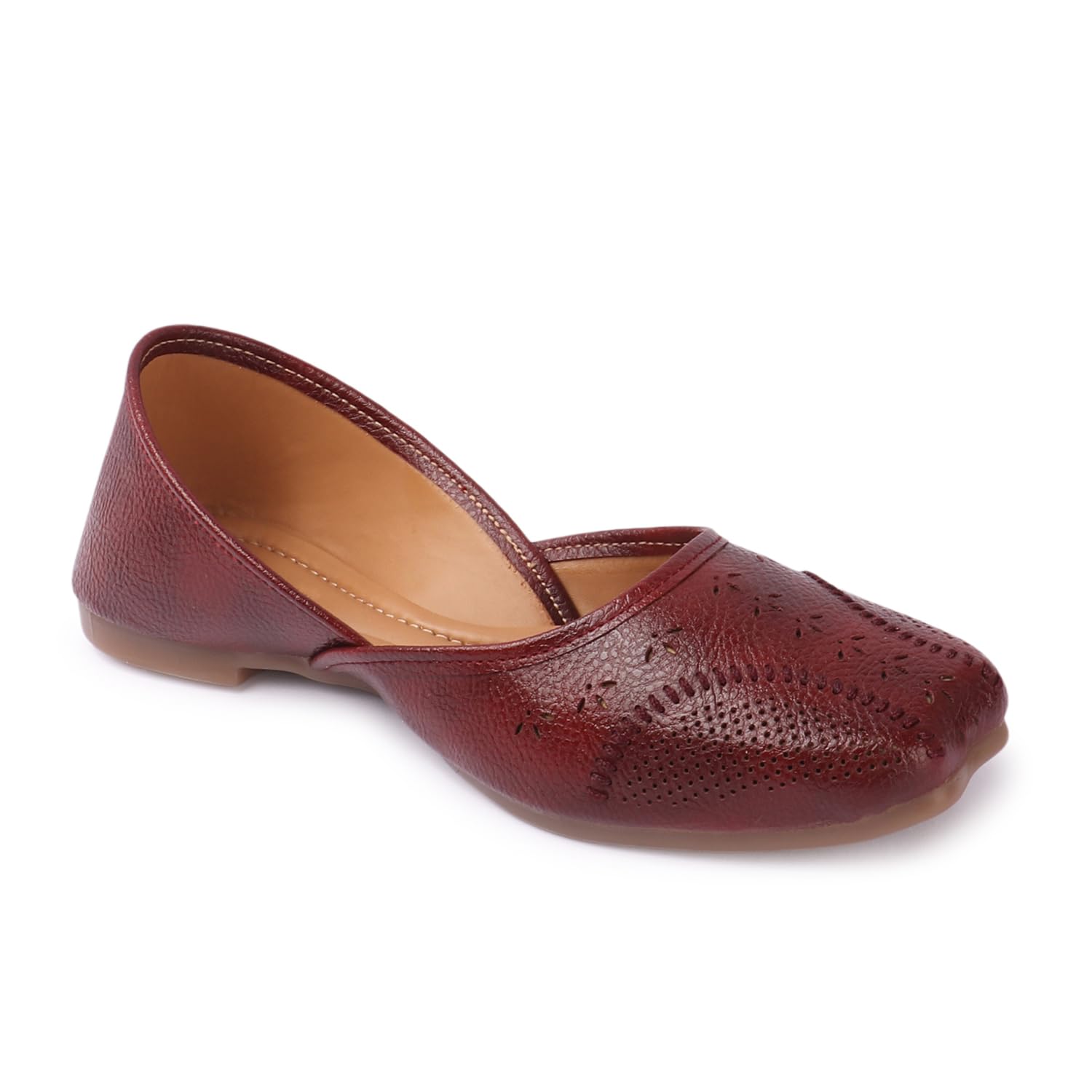 Women Leather Mojaris Flats with Embroidered for Girls-image-22