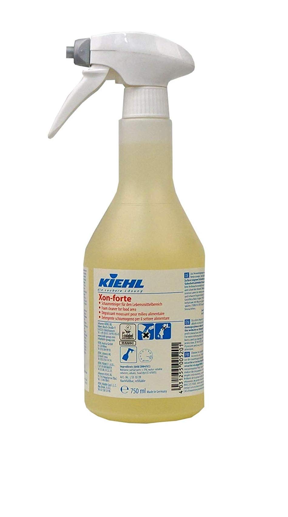 Detergente per superfici concentrato/detergente attivo per schiuma/sgrassatore per alimenti con panno in microfibra blu per superfici (2 flaconi di detergente grasso = 1,5 litri)