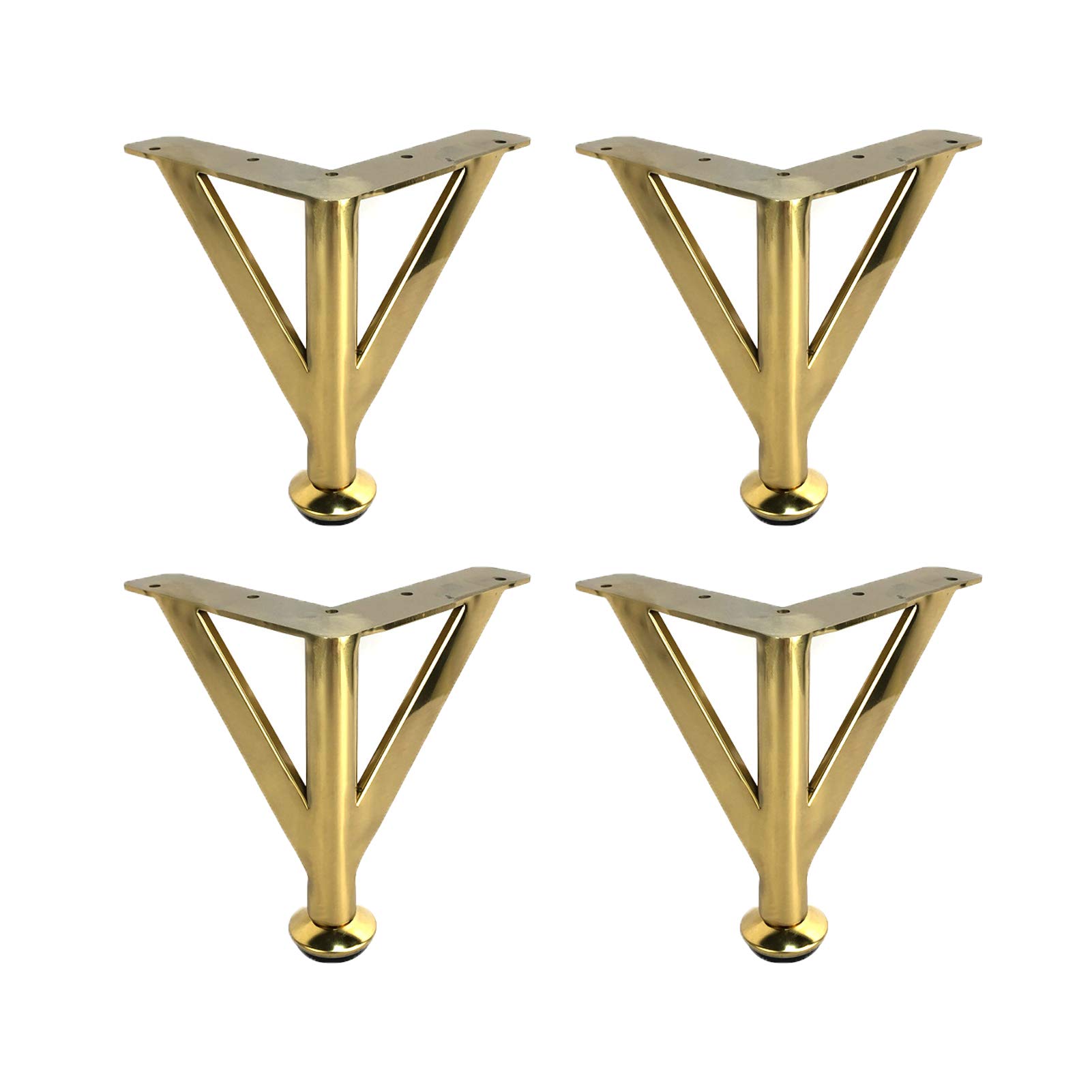 4 piedini regolabili per mobili e mobili, in acciaio inox, adatti per tutti i tipi di mobili fai da te (oro15,5 cm)