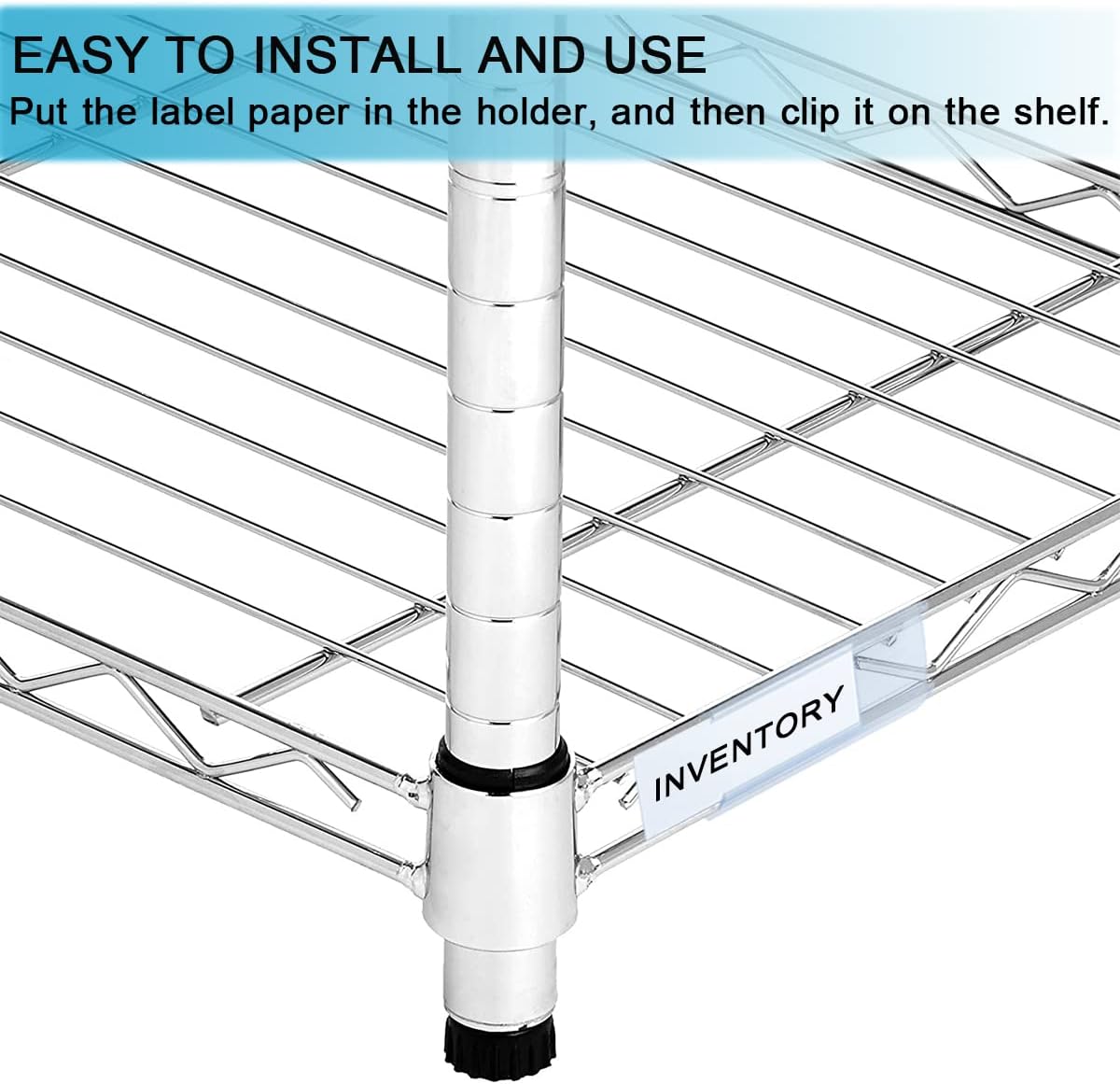 Diteje 60 Pack Wire Shelf Label Holder with Paper Inserts,3.15x1.18inch image 3
