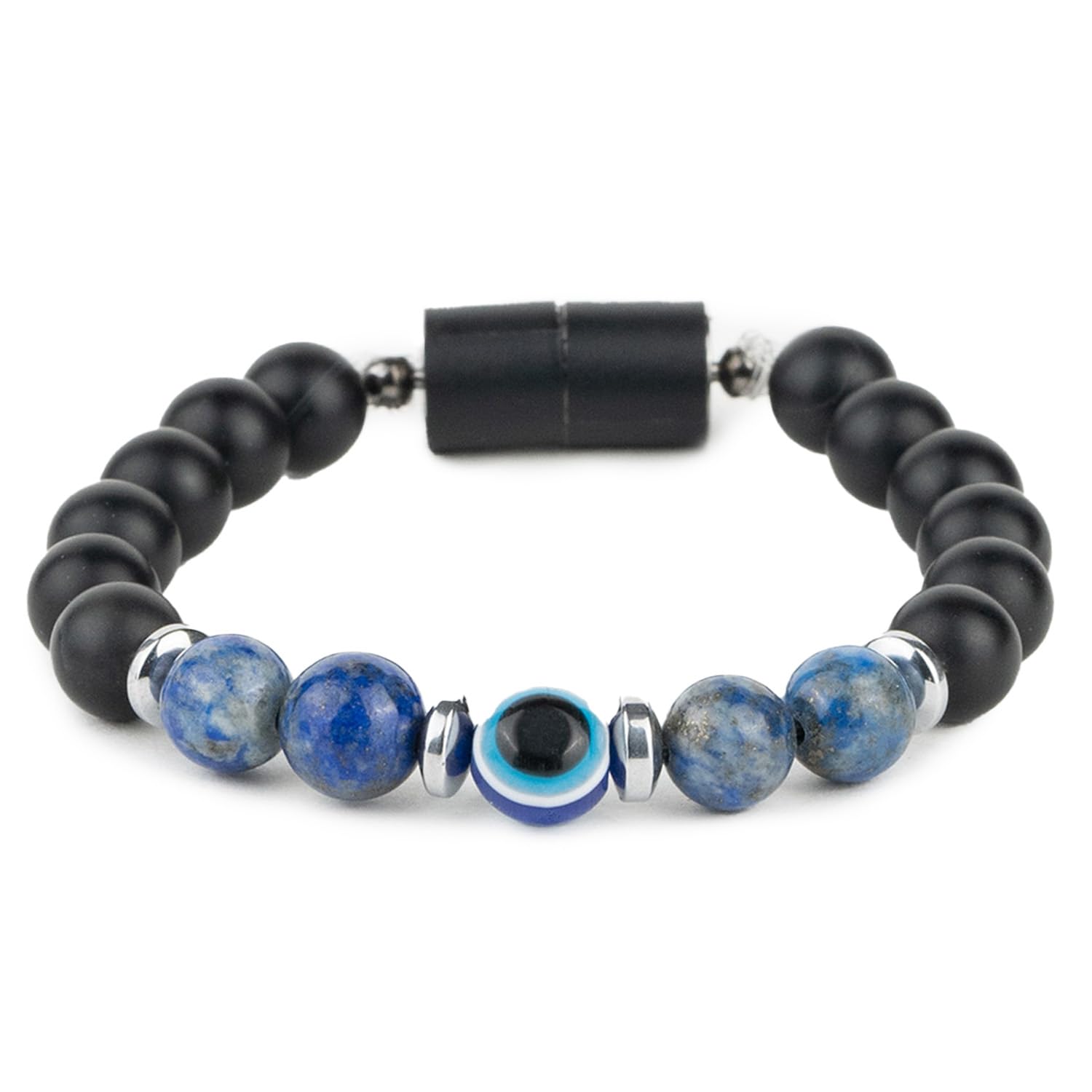 MesmerizeEvil Eye Protection Bracelets with MagSnap Closure | Unisex Collection | Original Certified Stones to avoid negative energy | 8 mm size beads
