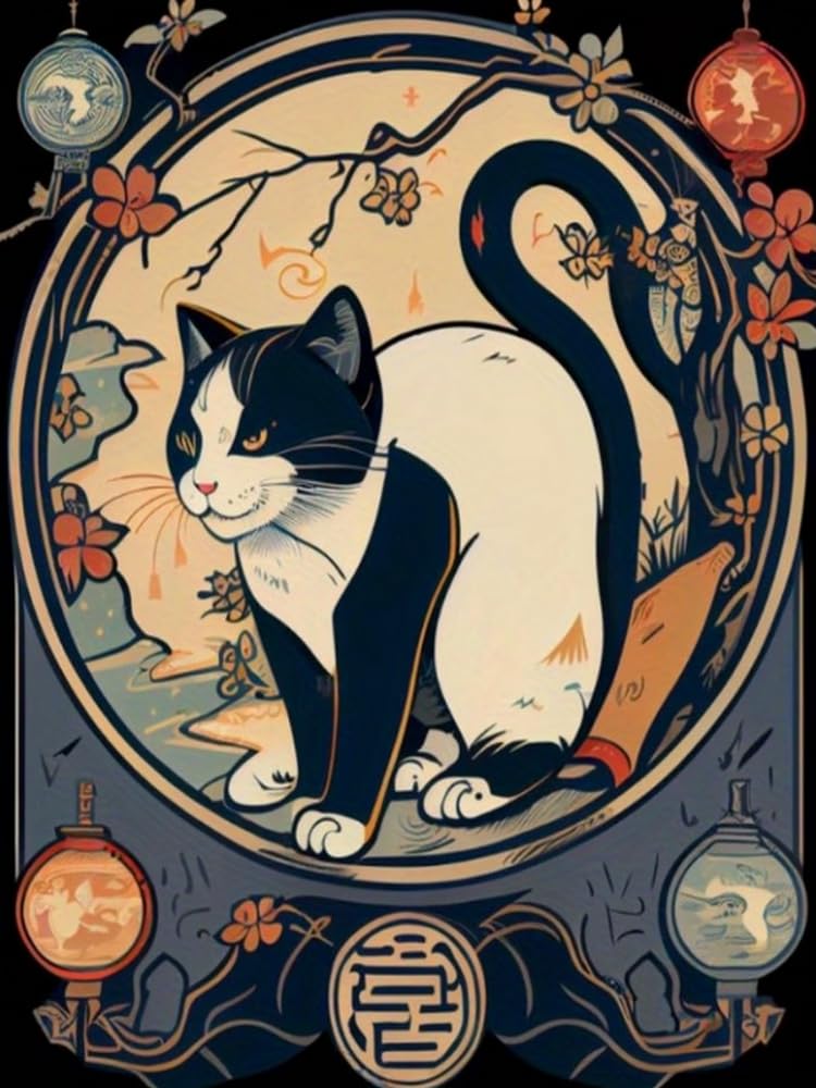 COKYIS Stamped Cross Stitch Kits Cat 11CT Counted Printed Cross Stitch Kit,Preprinted Pattern Embroidery Starter Kit for Beginner and Adults 40x50cm