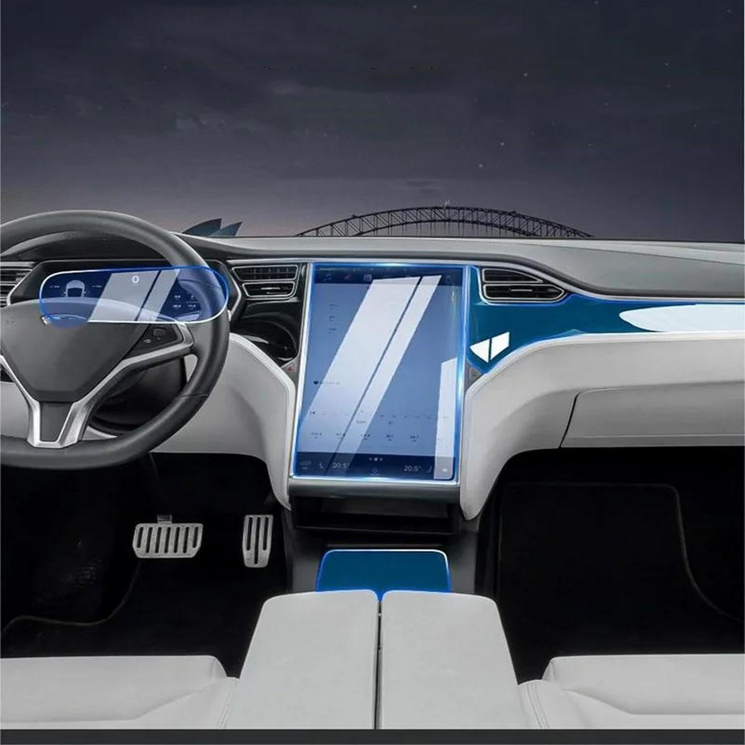 Film Tesla Model X S de protection console en TPU haute résistance anti-rayures
