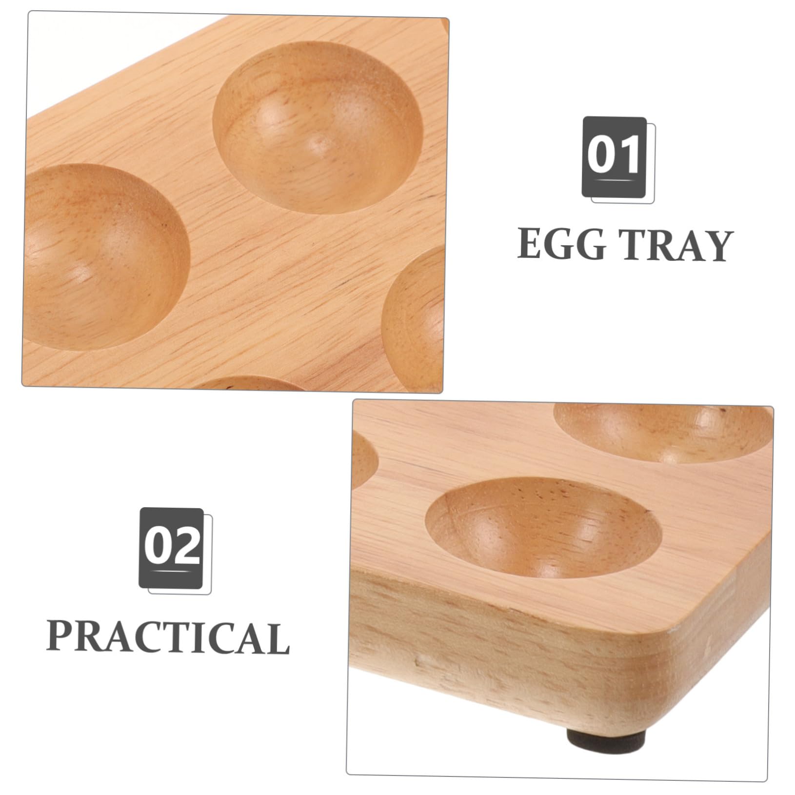 SOIMISS Bandeja de Madera para Huevos Doble Organizador y Almacenamiento Seguro Antirrotura para Cocina y Nevera