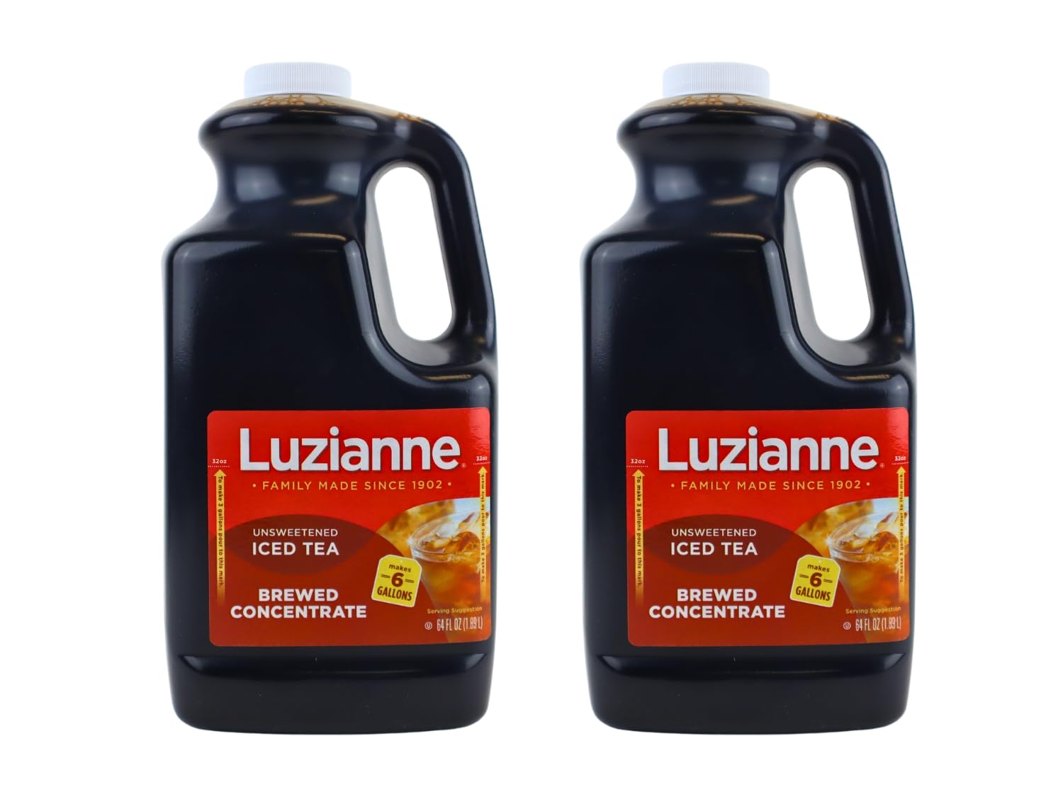 Luzianne Tea Concentrate 64 Ounce Southern Iced Tea Bundled by Louisiana Pantry (Unsweetened, 2 Pack)