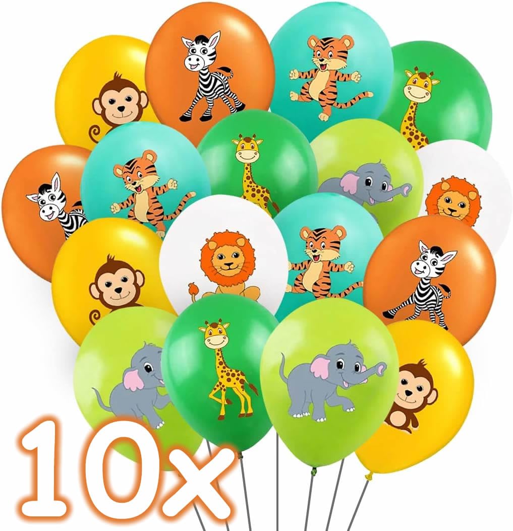 DIWULI Löwen-Geburtstags-Set – XXL Gold-Zahl 2, Löwen-Ballon, Happy Birthday – Tier-Party Deko Für Jungen