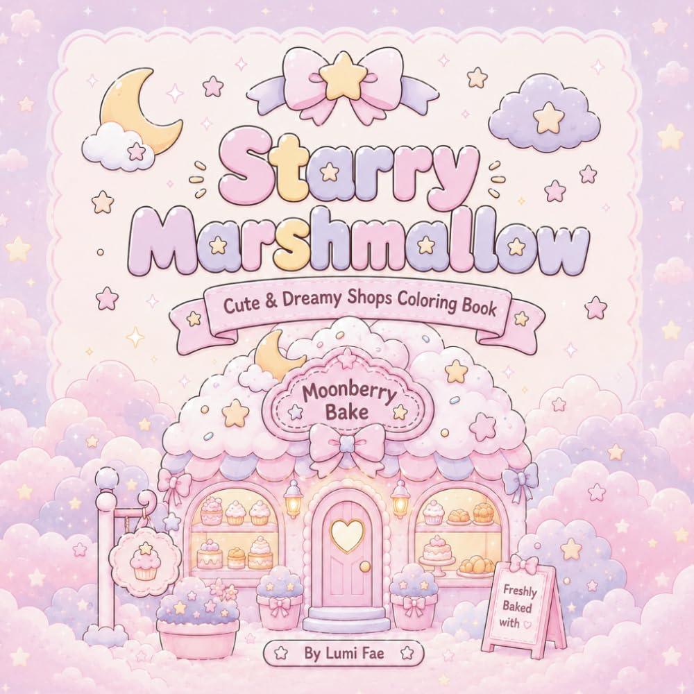 Starry Marshmallow: Cute & Dreamy Shops Coloring Book