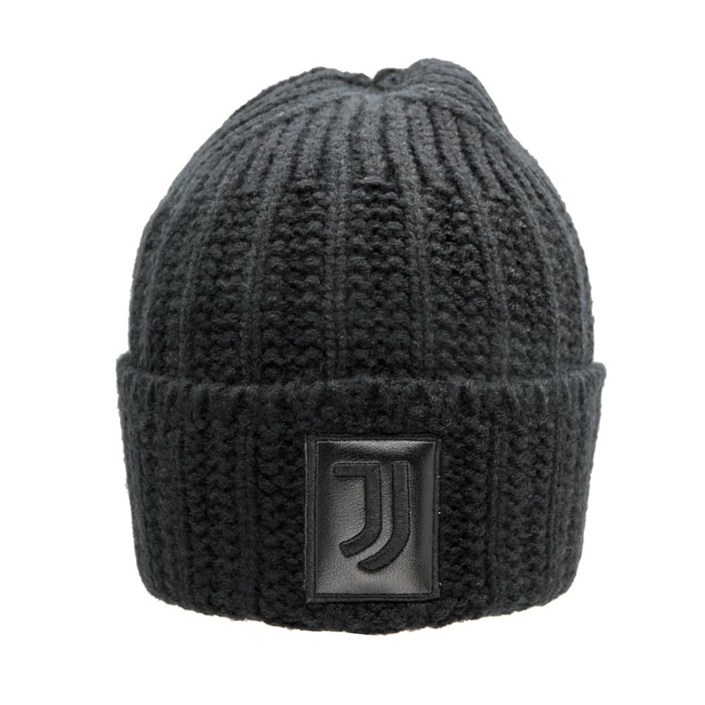 JUVENTUS Skipper Hat Patch Leather Embroidered 47% PC 31% Polyester 22% NY 133489, Black, One Size