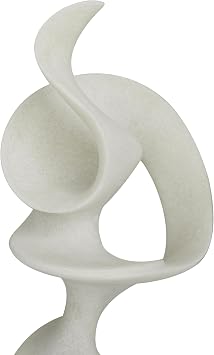 Deco 79 Polystone Abstract Sculpture with Black Base, 9 x 6 x 20, White
