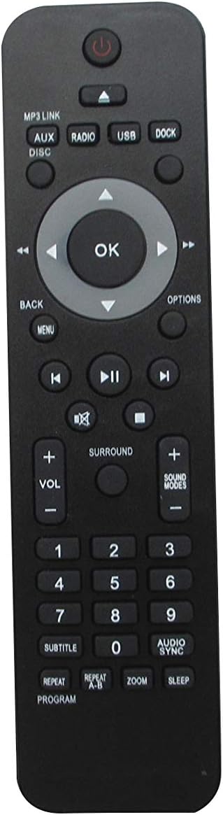 Replacement Remote Control for Philips 996510021121 HTS3371 HTS3371/98 HTS3372D/F7B HTS3371D HTS3371D/F7 HTS3317D/F7B HTS3371D/F7E HTS3372D/F7B HTS3372D HTS3372D/F7 DVD Home Theater System