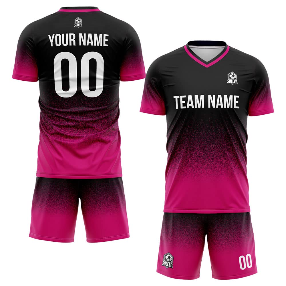 Custom Soccer Jersey Kids Adults Personalized Soccer T-Shirts with Team Name Number Logo (Red)
