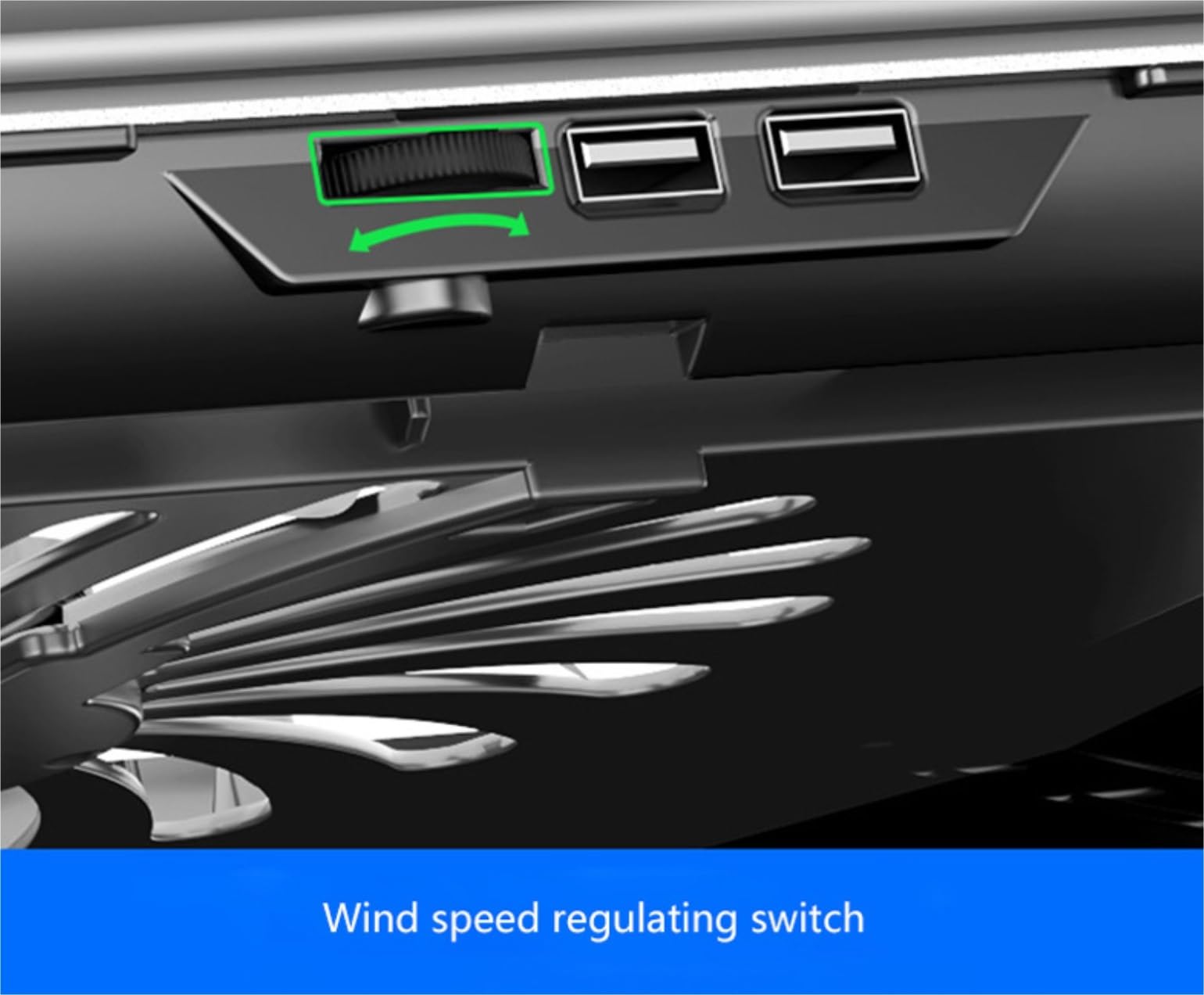 Podstawka Chłodząca Stabilny Podkładka Chłodząca Pod Laptopa Do Gier Z Regulacją Wysokości I Dwoma Portami USB Cichy Biurko(Black)