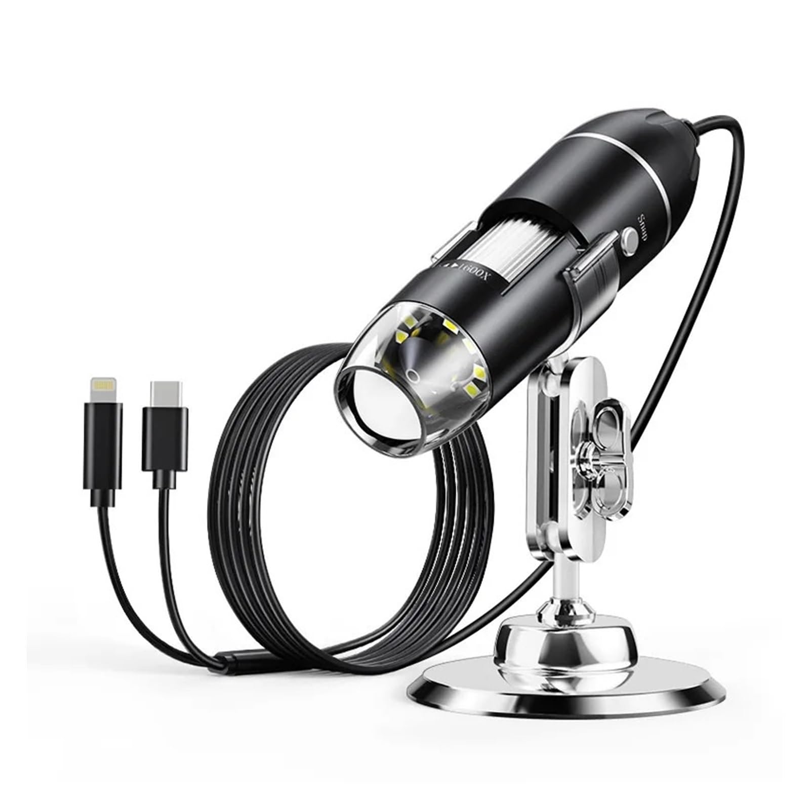 USB Microscope 1600X Zoom 1920P HD Electronic Digital Microscopes For Soldering With 8 LEDs Compatible With IO/S & Andro/d