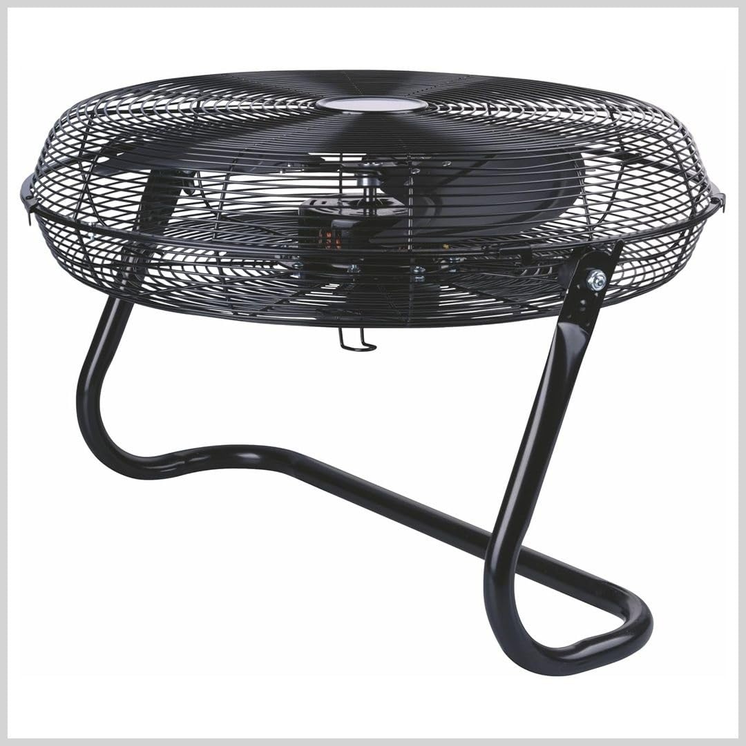 Ventilatore con Stand da Tavolo Pavimento Terra 50cm 3 Velocità Metallo Acciaio Laminato Inclinabile 100W Potente Facile da Trasportare (NERO)