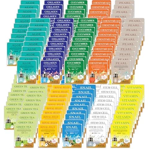 OBS Lab 200 pcs Ultra Hydrating Essence Mask, Korean Essence Facial Mask Sheet (20 x 160Types), 20 Minute Facial Skincare,Moisturizing Skincare Cover