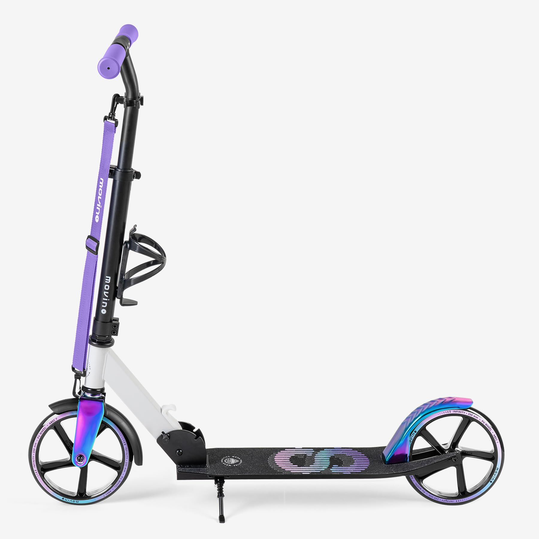 Movino Infinity Scooter Plegable Ruedas 200 mm Portabotellas Correa Transporte